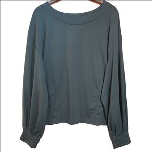 PROLOGUE WOMEN'S BALLOON DROP SLEEVE DARTED CUFF TOP SHIRT GREEN NWOT SIZE XL